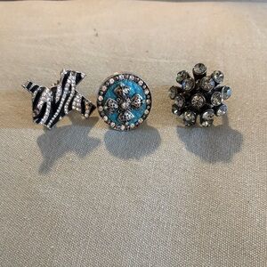 Stylish Silver and Blue Women's Rings